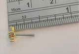 18k Gold Plated Steel Clear AB Crystal Loaded Flower Ball End Nose Bone 20 gauge