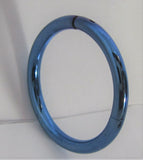 Blue Titanium Hinged Seamless Continuous Hoop 14 gauge 14g 12mm Diameter
