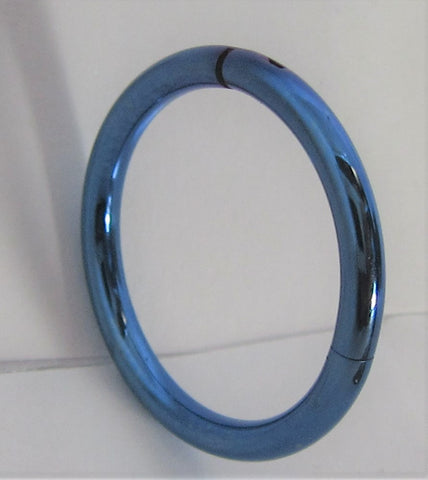 Blue Titanium Hinged Seamless Continuous Hoop 14 gauge 14g 12mm Diameter