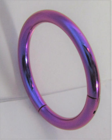 Purple Titanium Hinged Seamless Continuous Hoop 14 gauge 14g 12mm Diameter