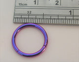 Purple Titanium Hinged Seamless Continuous Hoop 14 gauge 14g 12mm Diameter