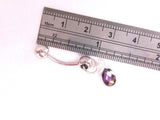 Surgical Steel VCH Hood Oval Purple Crystal Jewelry Curved Barbell 14 gauge 14g - I Love My Piercings!