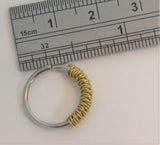 Surgical Steel Gold Wrapped Seamless Continuous Conch Hoop Ring 16 gauge 16g