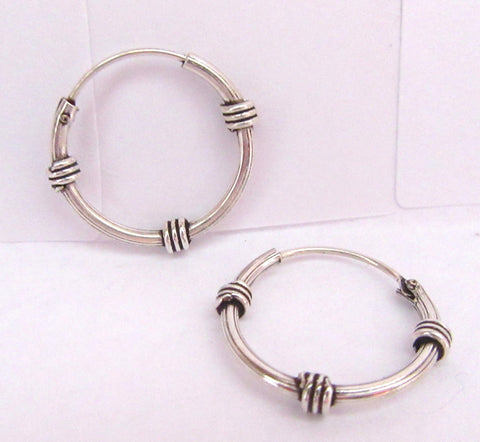 Sterling Silver Wrapped Hoop Earrings - I Love My Piercings!