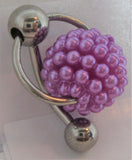 Purple Bubble Pearl Pressure Ball VCH Ring Bar Clit Hood Clitoral 14 gauge 14g - I Love My Piercings!