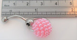 Pink Bubble Pearl Pressure Ball VCH Ring Bar Clit Hood Clitoral 14 gauge 14g - I Love My Piercings!