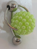 Lime Bubble Pearl Pressure Ball VCH Ring Bar Clit Hood Clitoral 14 gauge 14g - I Love My Piercings!