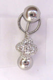 Clear Filigree CZ Dangle Barbell VCH Jewelry Clit Clitoral Hood Ring 14 gauge - I Love My Piercings!