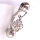 Clear Filigree CZ Dangle Barbell VCH Jewelry Clit Clitoral Hood Ring 14 gauge - I Love My Piercings!