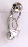 Star Clear Crystal Dangle Barbell Bar VCH Clit Clitoral Hood Ring 14 gauge 14g - I Love My Piercings!