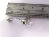 Star Clear Crystal Dangle Barbell Bar VCH Clit Clitoral Hood Ring 14 gauge 14g - I Love My Piercings!