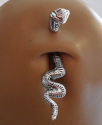 Surgical Steel Belly Ring Curved Barbell Cobra 14 gauge 14g - I Love My Piercings!