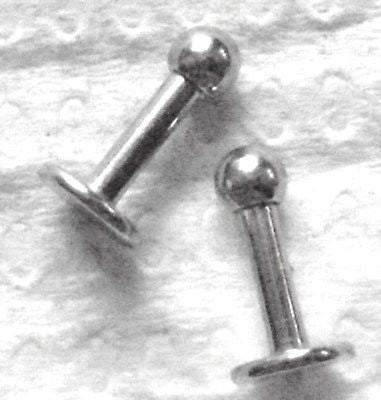 Surgical Steel Studs Posts 14 gauge 14g 6mm 3mm balls - I Love My Piercings!