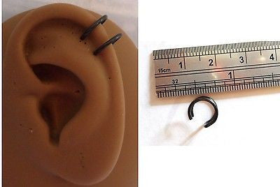Ear Cuff Fake Helix Cartilage Piercing Jewelry Ear Hoop Titanium Black - I Love My Piercings!