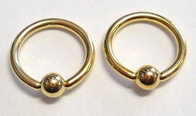 Pair Gold Titanium Rook Tragus Cartilage Earring Hoops Captives 16 gauge 16g 8mm - I Love My Piercings!
