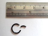 Black Titanium Small Segment Hoop Belly Navel Ring 16 gauge 16g 8mm Diameter - I Love My Piercings!