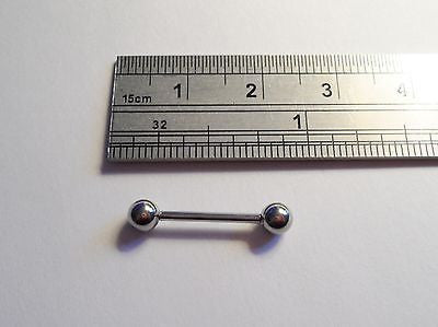 Surgical Steel Straight Barbell 16 gauge 16g 1/2 inch 12mm Balls 4mm - I Love My Piercings!