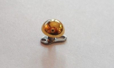 Micro Dermal Titanium Grade 23 Anchor Base Foot Gold 5mm Dome  14 gauge 14g - I Love My Piercings!