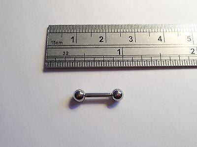 Surgical Steel Straight Barbell 14 gauge 14g 5/16 inch 8mm Balls 4mm - I Love My Piercings!