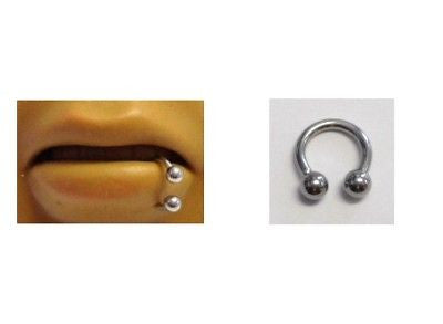 Silver BOTTOM Side Half Hoop Lip Ring 14 gauge 14g 8mm - I Love My Piercings!