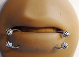 Zebra Stripe Surgical Steel Snake Bites Lip Rings Circulars 16 gauge 16g 9mm - I Love My Piercings!