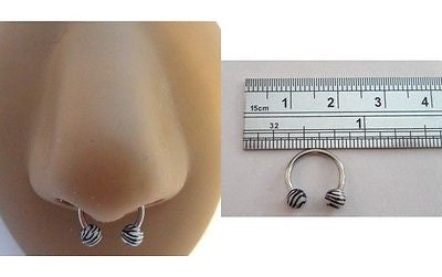 Surgical Steel Half Hoop Horseshoe Zebra Septum Ring 16 gauge 16g 10mm diameter - I Love My Piercings!