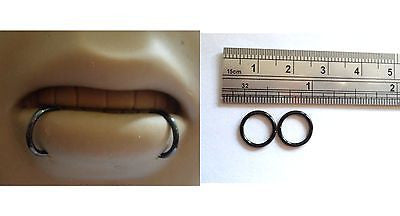 Black Titanium Segment Snake Bites Piercings Hoops Bottom Lip 16 gauge 16g - I Love My Piercings!