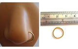 GOLD TITANIUM Nose Hoop Segment Ring 16 gauge 16g 8mm Diameter - I Love My Piercings!