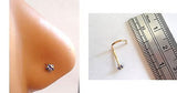 Stamped 14K Yellow Gold Purple Star Crystal Nose Screw Stud Ring 20 gauge 20g - I Love My Piercings!