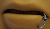 Surgical Steel Hematite Bead Captive Bottom Lip Ring Hoop 14g 14 gauge 10mm - I Love My Piercings!