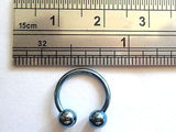 Blue Titanium Half Hoop Horseshoe Circular Nose Septum Ring 16g 16 gauge 10mm - I Love My Piercings!