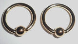 Pair GOLD TITANIUM Lip Snake Bites Bottom Lip Rings Hoops14 gauge 14g 10mm - I Love My Piercings!
