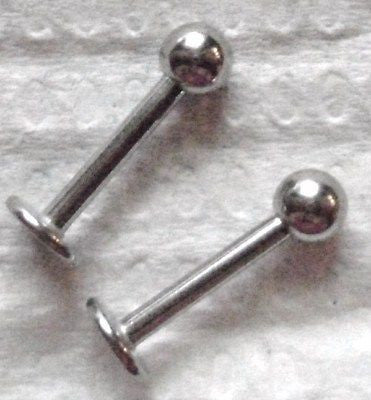 Surgical Steel Studs Posts 14 gauge 14g 10mm 4mm balls - I Love My Piercings!