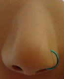 Turquoise Titanium Sterling Silver Nose Jewelry Stud HOOP Ring 22 gauge 22g 9mm - I Love My Piercings!