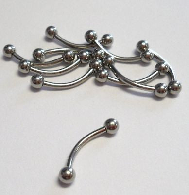 Steel EYEBROW Piercing Jewelry 16g 11mm Curved Barbell - I Love My Piercings!