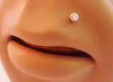 New Clear Crystal Gem 2.5mm CZ Monroe Lip Ring Post Stud 16 gauge 16g - I Love My Piercings!