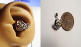 Large Surgical Steel Flower Rose Barbell Stud Conch Helix Cartilage 16 gauge 16g - I Love My Piercings!