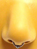 Surgical Steel Hematite Bead Captive Nose Septum Ring Hoop 16g 16 gauge 8mm - I Love My Piercings!