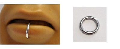 Silver Segment Labret Hoop Lip Ring 14 gauge 14g 10mm - I Love My Piercings!
