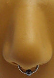 Surgical Steel Hematite Bead Captive Nose Septum Ring Hoop 16g 16 gauge 10mm - I Love My Piercings!
