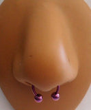 Purple Titanium Half Hoop Horseshoe Circular Nose Septum Ring 16g 16 gauge 10mm - I Love My Piercings!