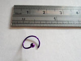 Purple Titanium over Sterling Silver Thin Nose Hoop Ring 22 gauge 22g 7mm - I Love My Piercings!