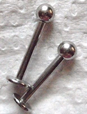 Surgical Steel Studs Posts 14 gauge 14g 12mm 4mm balls - I Love My Piercings!