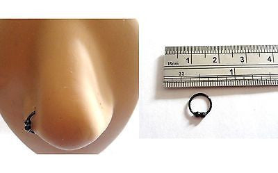 Black Titanium Double Ball Nose Hoop Ring 20 gauge 20g 7mm diameter - I Love My Piercings!