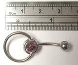 Surgical Steel Purple Hoop Dangle Crystal VCH Clitoral Cit Hood Ring 14 gauge - I Love My Piercings!