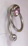 Surgical Steel Purple Hoop Dangle Crystal VCH Clitoral Cit Hood Ring 14 gauge - I Love My Piercings!