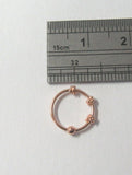 18k Rose Gold Plated Triple Wire Knot Ear Cartilage Hoop Ring 20 gauge 20g