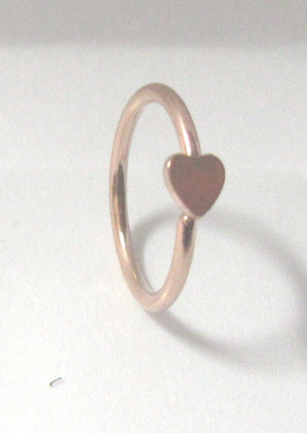 18k Rose Gold Plated Heart Seamless Ear Cartilage Hoop Ring 20 gauge 20g - I Love My Piercings!