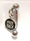 Free Sex Dangle Gem Dangle Barbell VCH Jewelry Clit Clitoral Hood Ring 16 gauge 16g - I Love My Piercings!