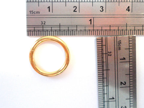 Gold Titanium Plated Segment No Ball Hoop Ring Jewelry 12 gauge 12g 12mm - I Love My Piercings!